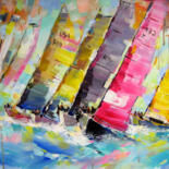 Painting titled "Sea regatta" by Vladimir Lutsevich, Original Artwork, Acrylic