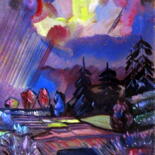 Ζωγραφική με τίτλο "=суровые будни прир…" από Владимир Черемных, Αυθεντικά έργα τέχνης, Λάδι