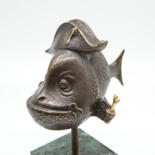 Sculptuur getiteld "Риба-кухар" door Volodymyr Mykytenko, Origineel Kunstwerk, Bronzen