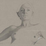 「"Die stolze (18:08)"」というタイトルの描画 Walter Roosによって, オリジナルのアートワーク, 鉛筆