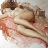 Painting titled "Venus" by Wilson Guevara, Original Artwork, Oil Mounted on Wood Stretcher frame