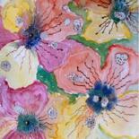 Peinture intitulée "Composition fleurie…" par Xirkys, Œuvre d'art originale, Aquarelle