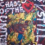 Painting titled "United in the chaos…" by Yeshaya Dank, Original Artwork, Stencil