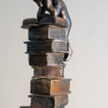 Sculpture titled "***Bookworm VIII***" by Yuriy Kraft, Original Artwork, Clay